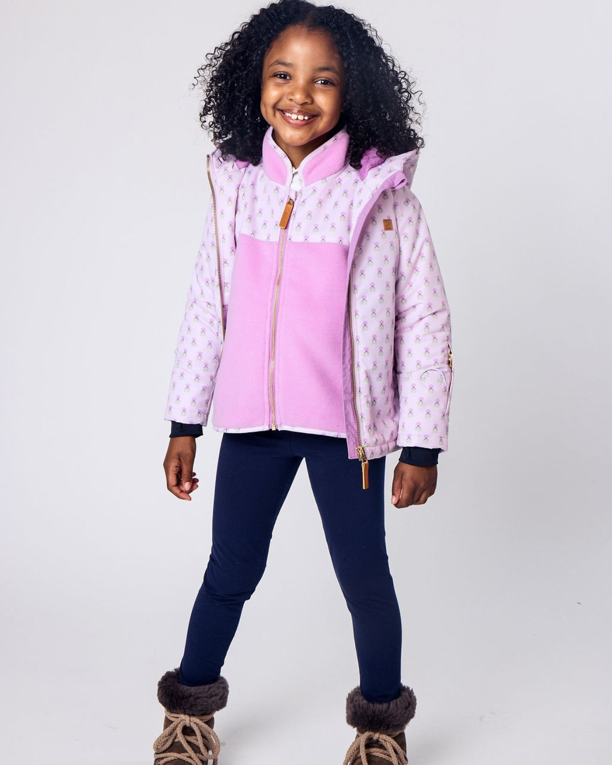 Kids Fleece Jacket in Pink Lavender