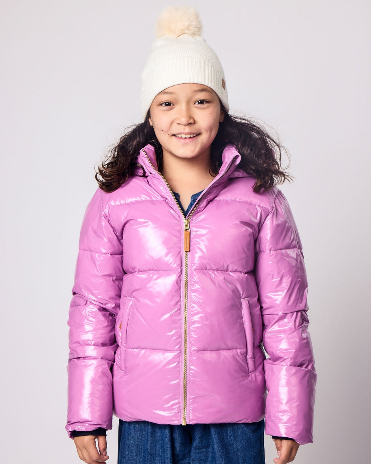 Kids Ultra Puff Coat in Hi-Gloss Pink Lavender