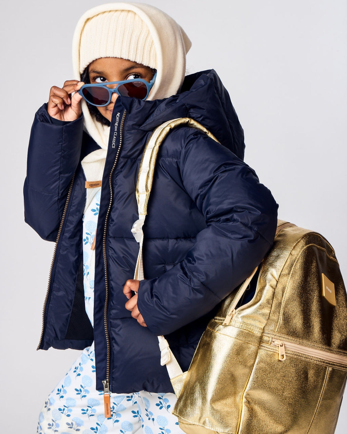 Kids Ultra Puff Coat in Navy Blue