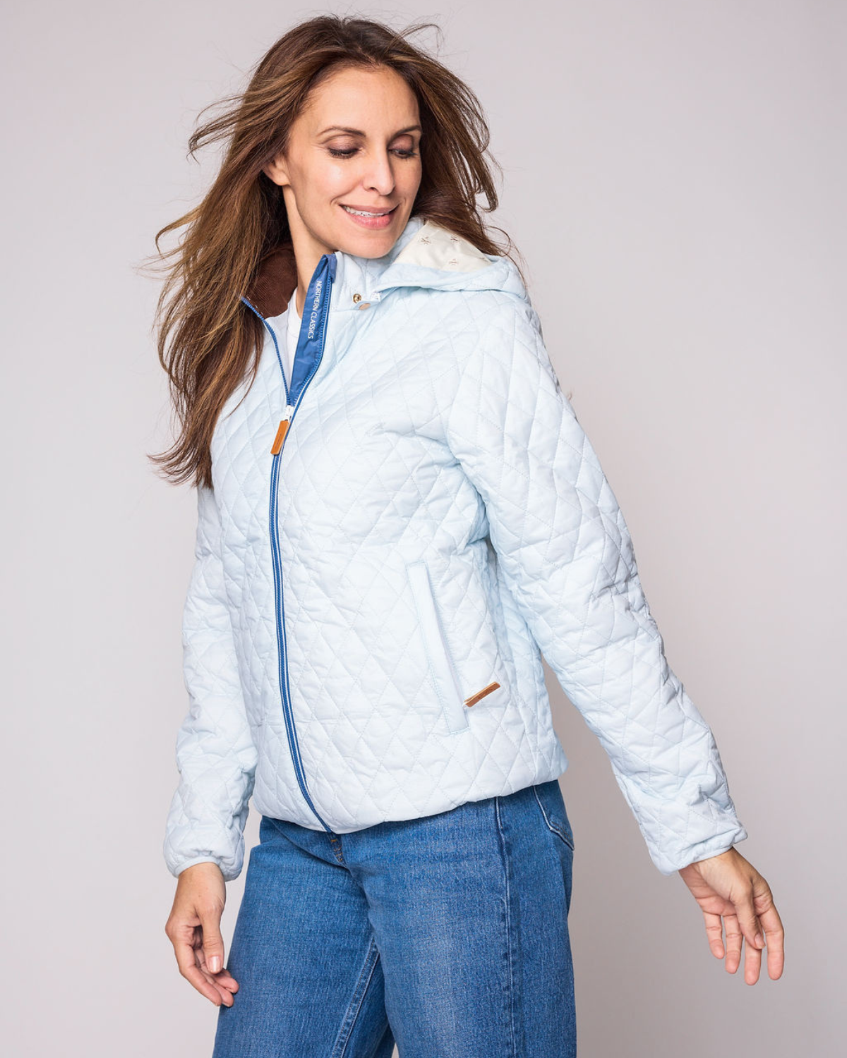 Women's Cloud Blue Quilted Puffer Jacket