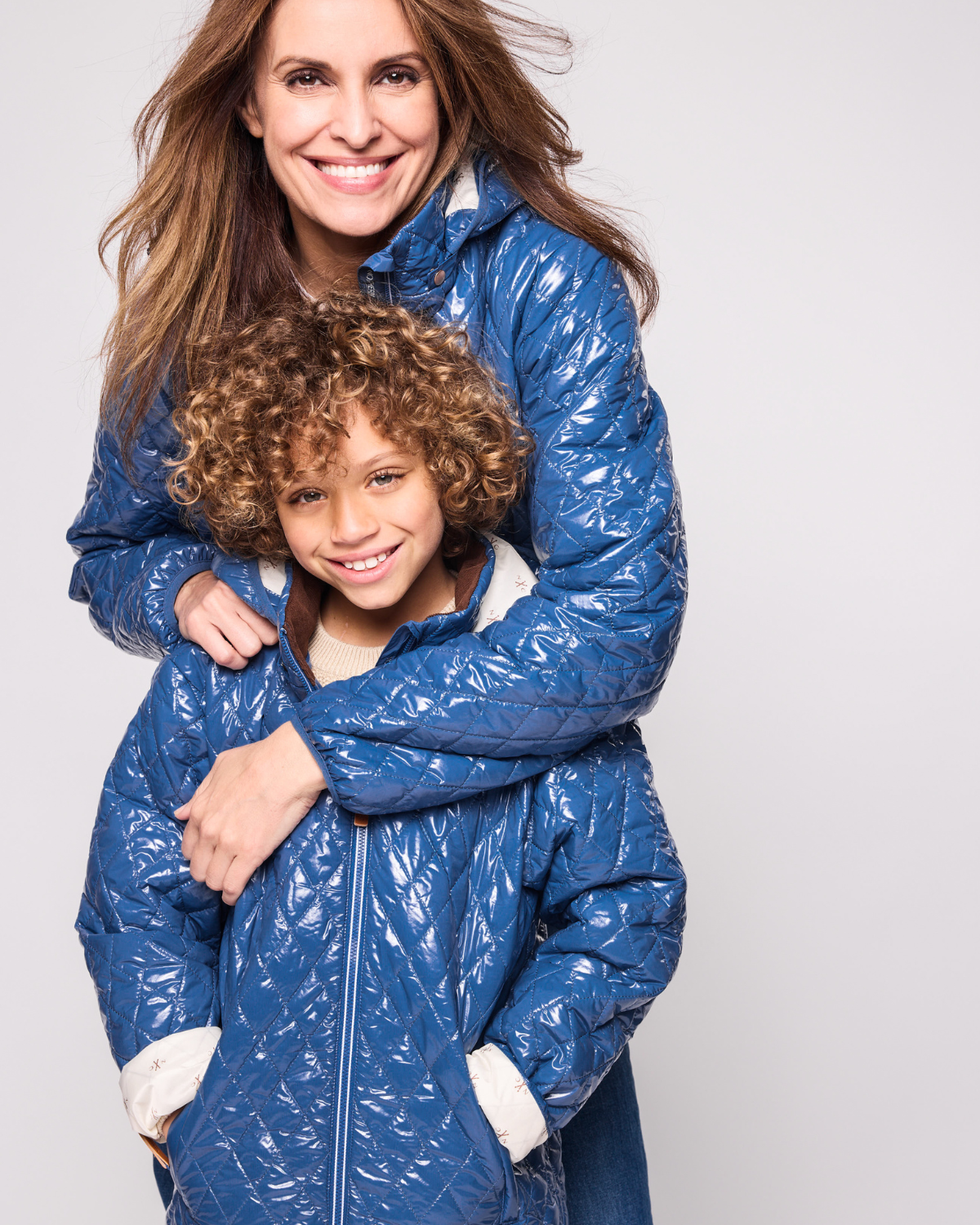 Kids Hi-Gloss Mountain Blue Puffer Jacket