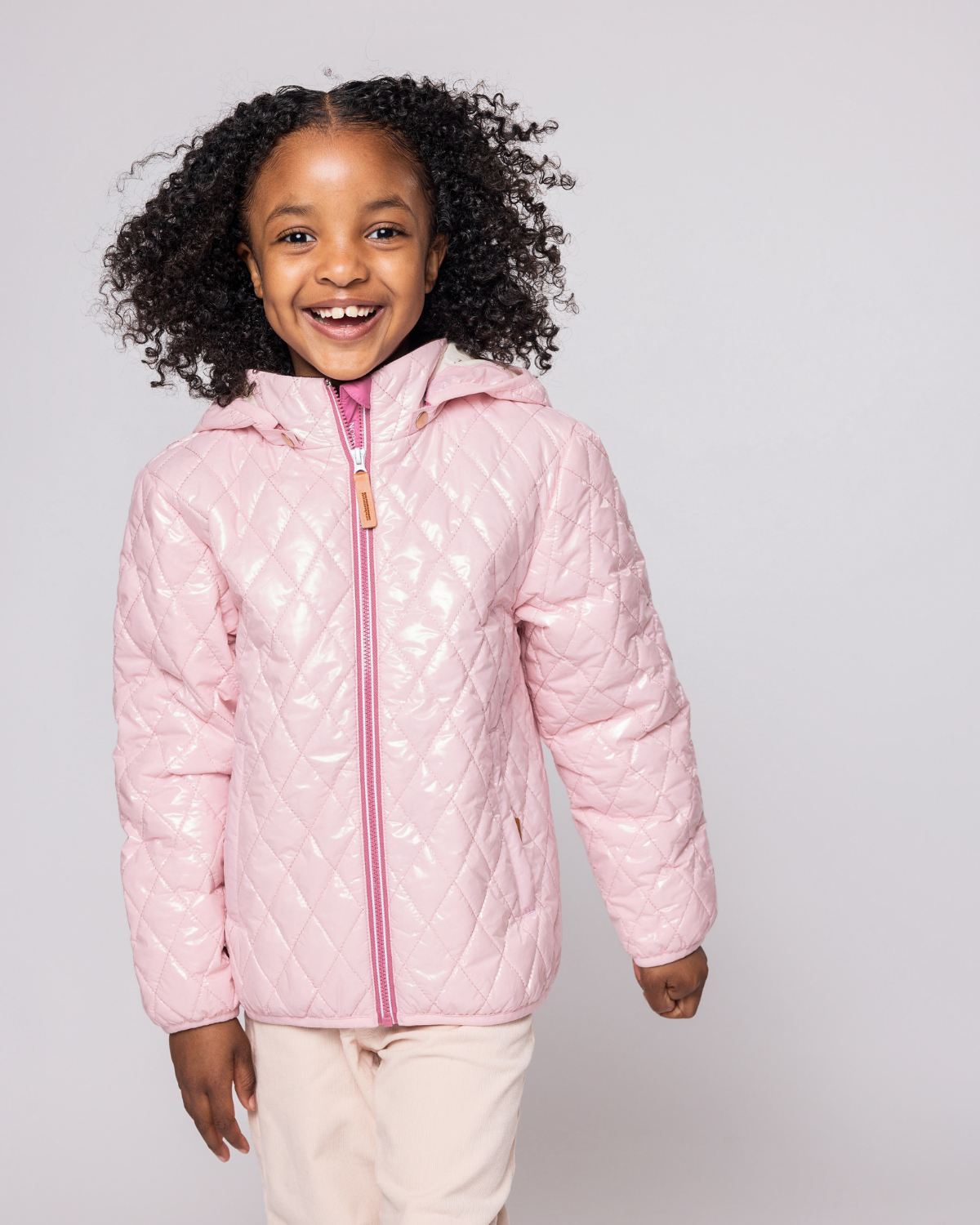 Kids Hi-Gloss Ballerina Pink Puffer Jacket