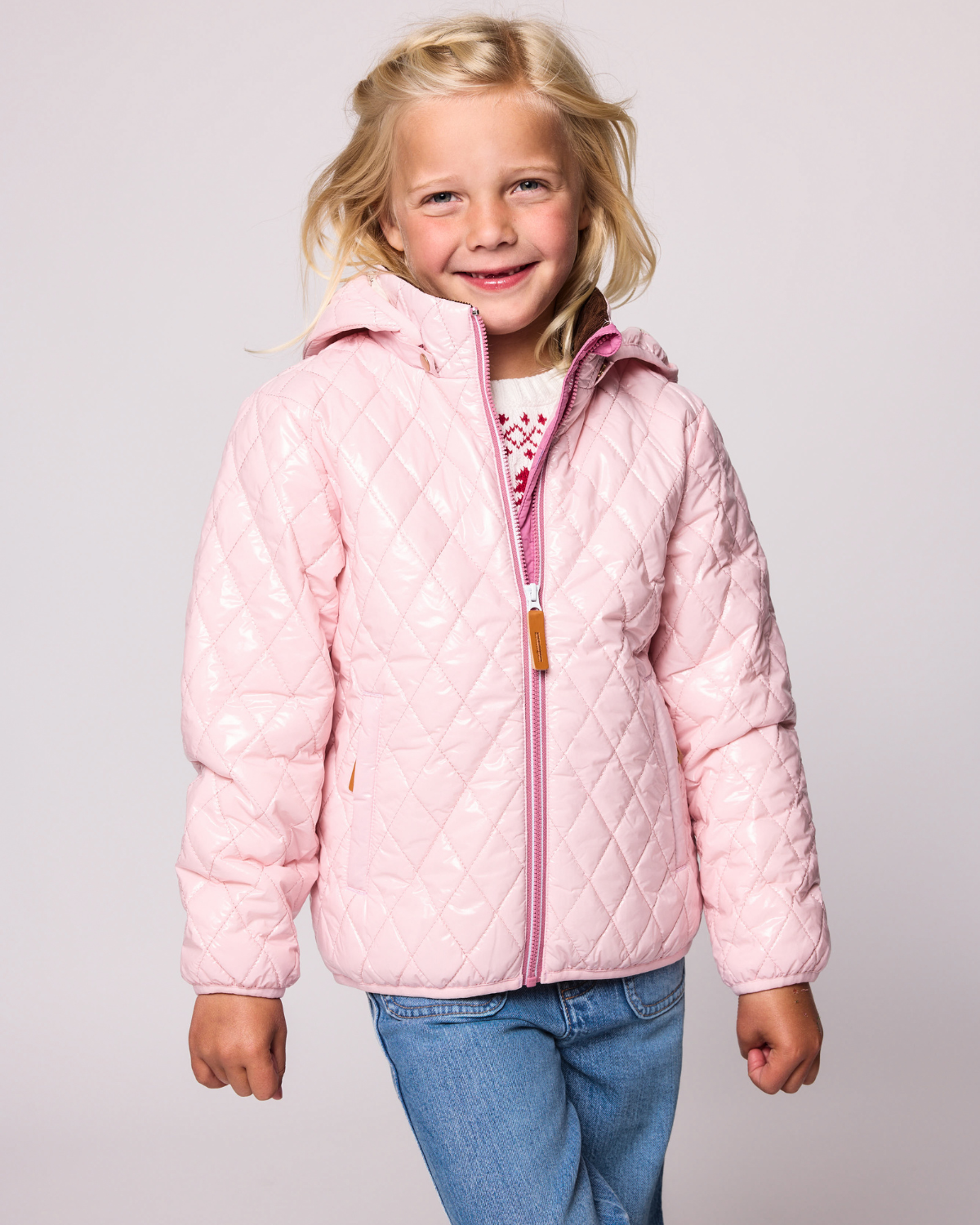 Kids Hi-Gloss Ballerina Pink Puffer Jacket