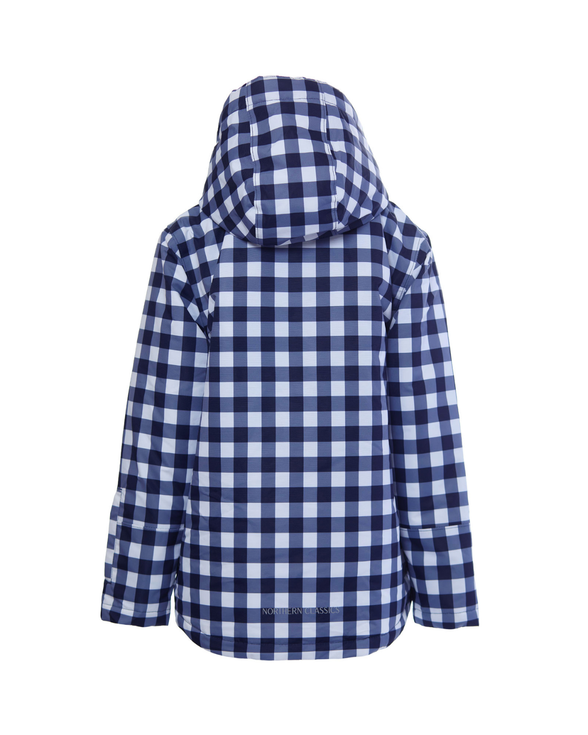 Women's Winter Coat in Navy Gingham
