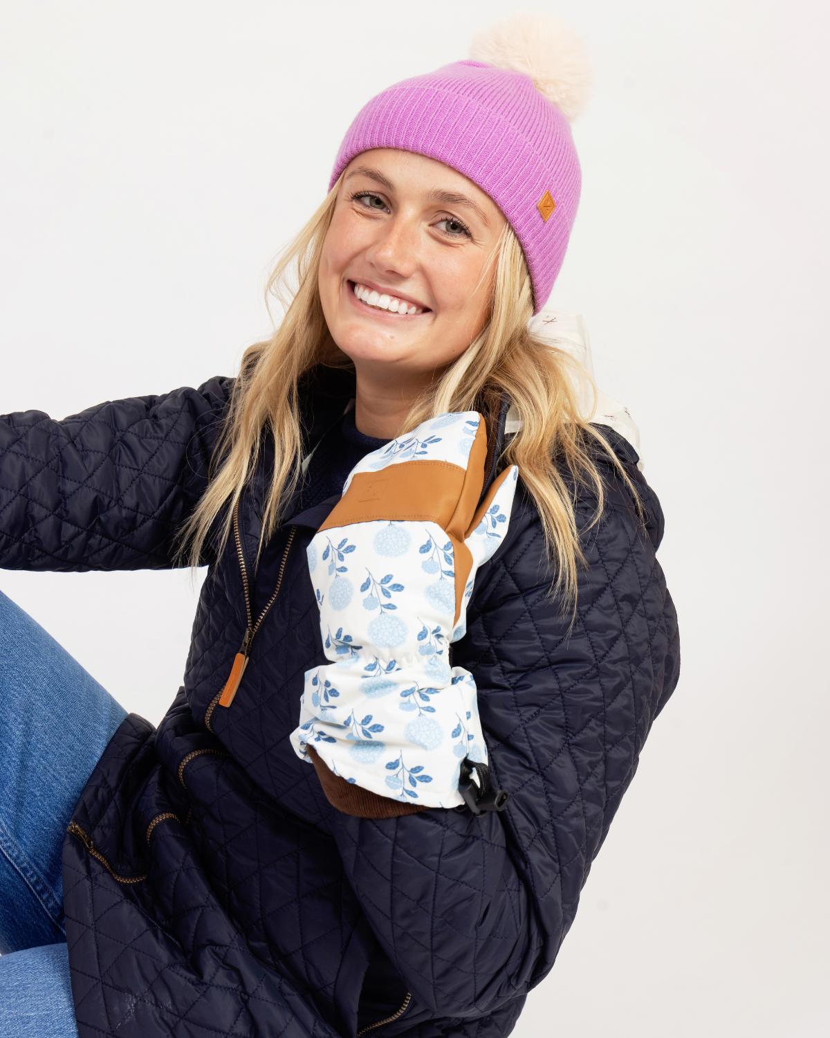Women's Waterproof Ski Mitten in Hydrangea