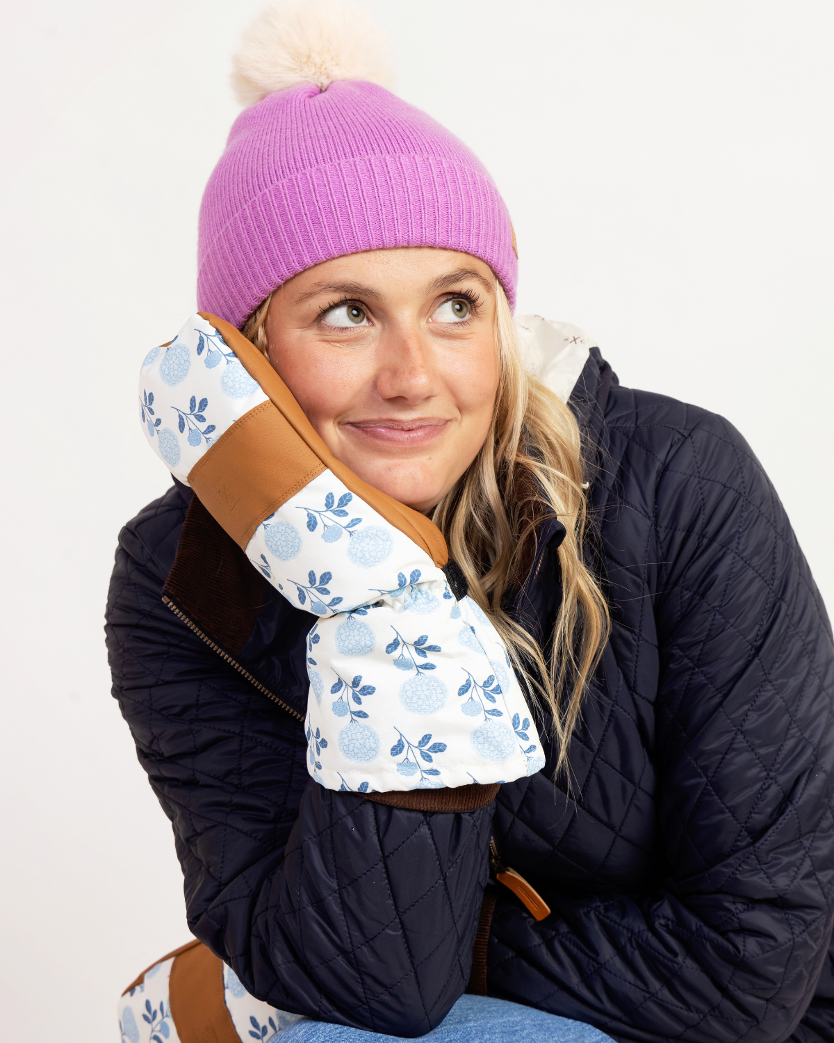 Women's Waterproof Ski Mitten in Hydrangea