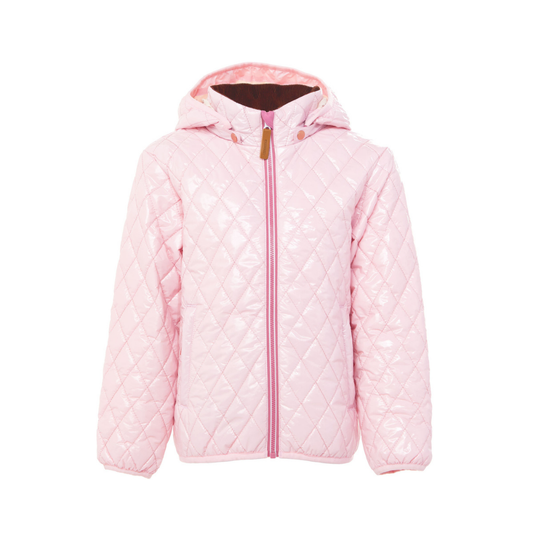 Kids Shiny Ballerina Pink Quilted Puffer Jacket