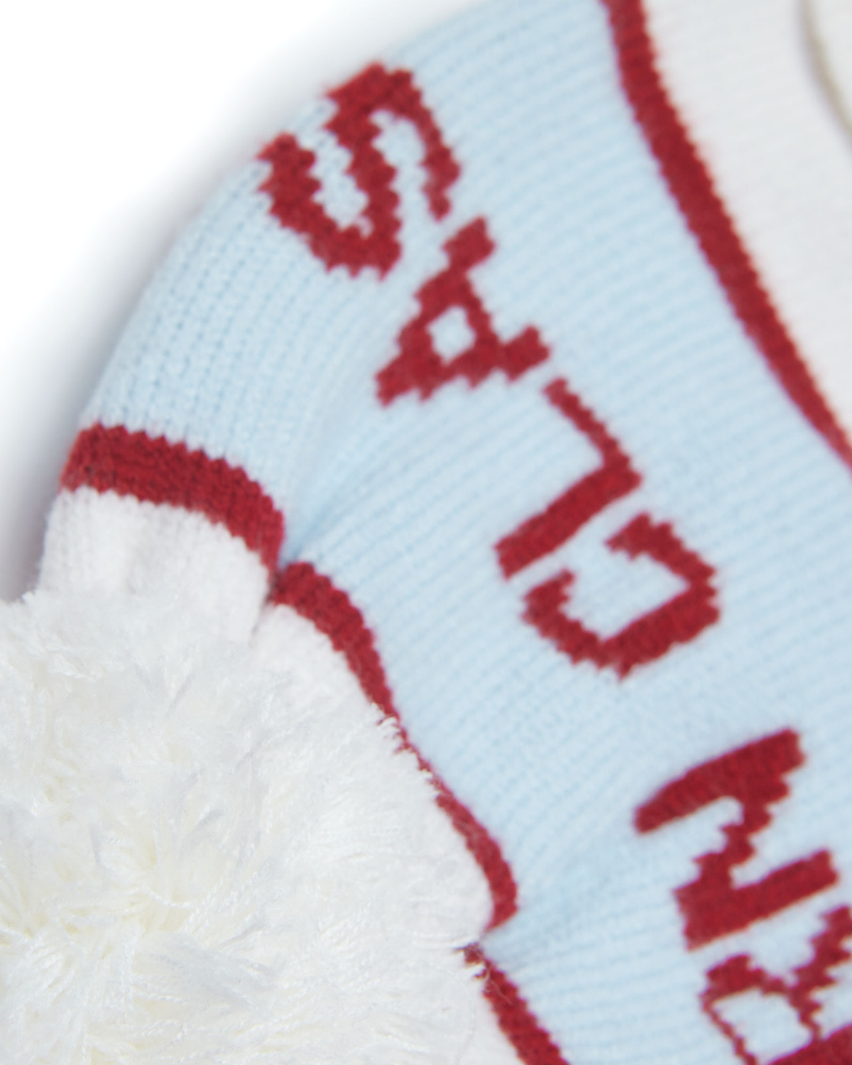 Northern Classics Knit Pom Hat in Winter White and Cloud Blue