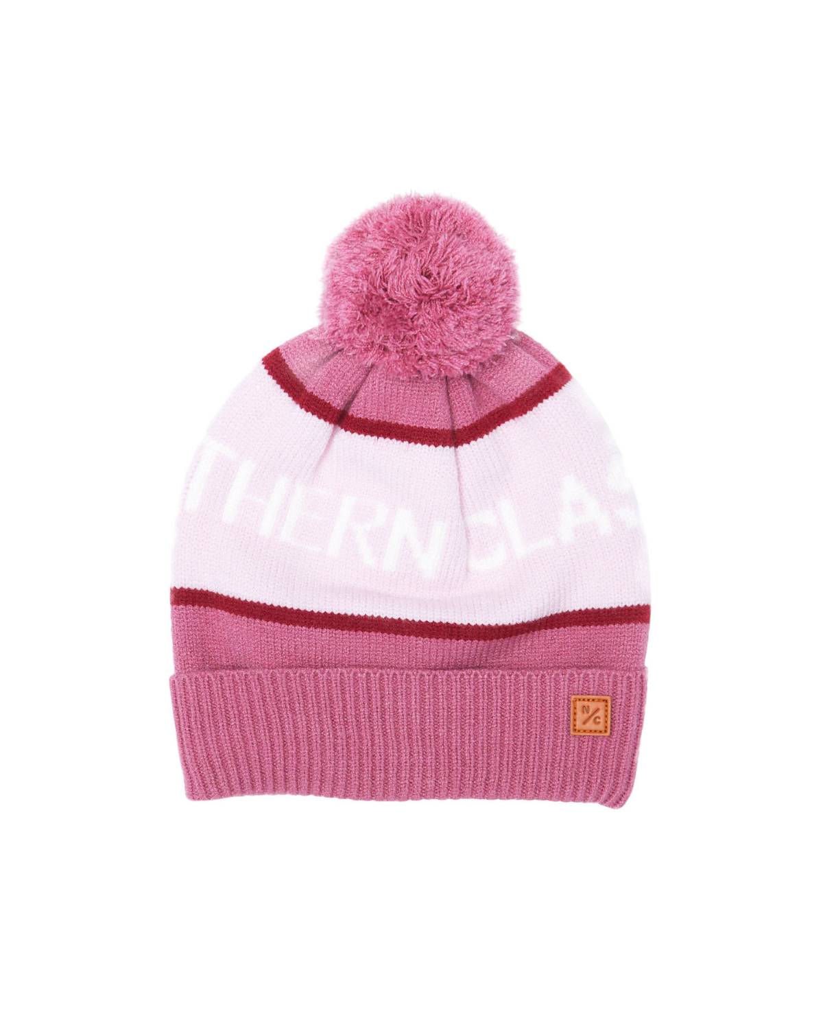 Northern Classics Knit Pom Hat in Rose Pink & Ballerina Pink