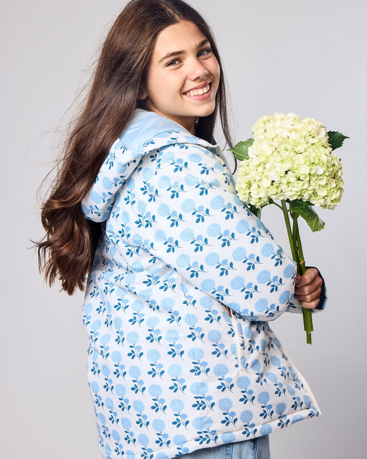 Kids Winter Coat in Hydrangea