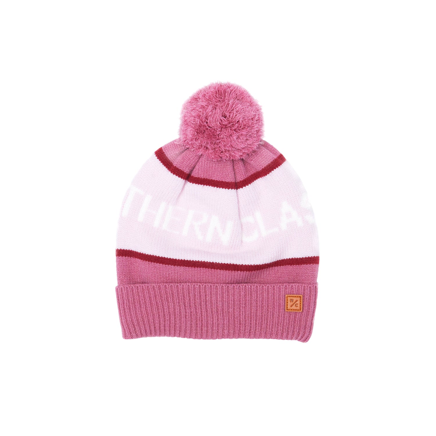 Classic Knit Pom Pom Hat for Kids and Women’s sizes in rose pink, light pink, and red, crafted with soft knit fabric, luxe faux fur pom detail, and winter-ready durability for everyday adventures. It's so soft it feels like cashmere.