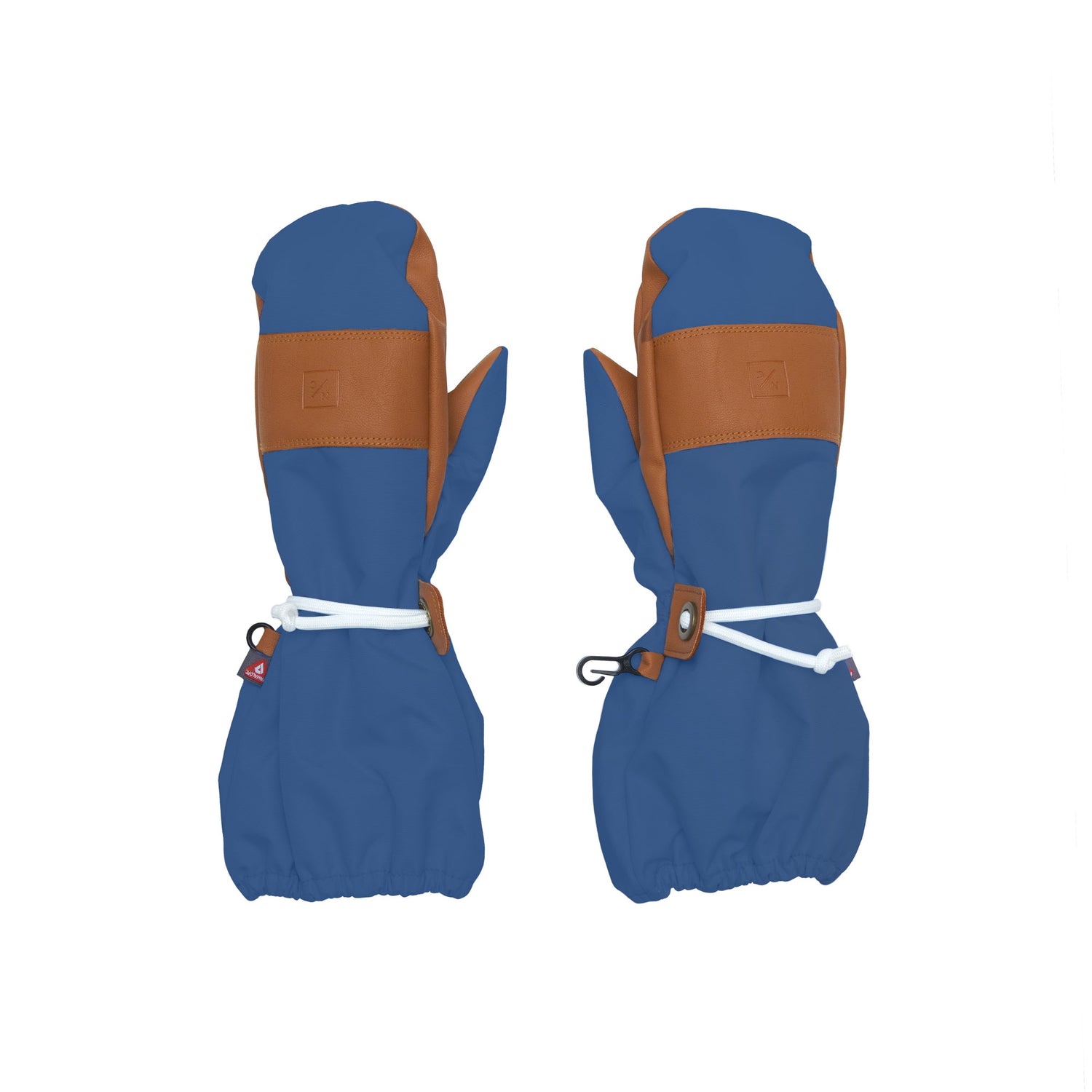 Kids and women's blue mittens for boys and girls, featuring warm insulation, soft fleece lining, and waterproof exterior, designed for skiing and winter snow sports to keep hands warm in cold weather