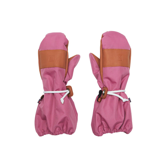 Kids and women's pink mittens for boys and girls, featuring warm insulation, soft fleece lining, and waterproof exterior, designed for skiing and winter snow sports to keep hands warm in cold weather