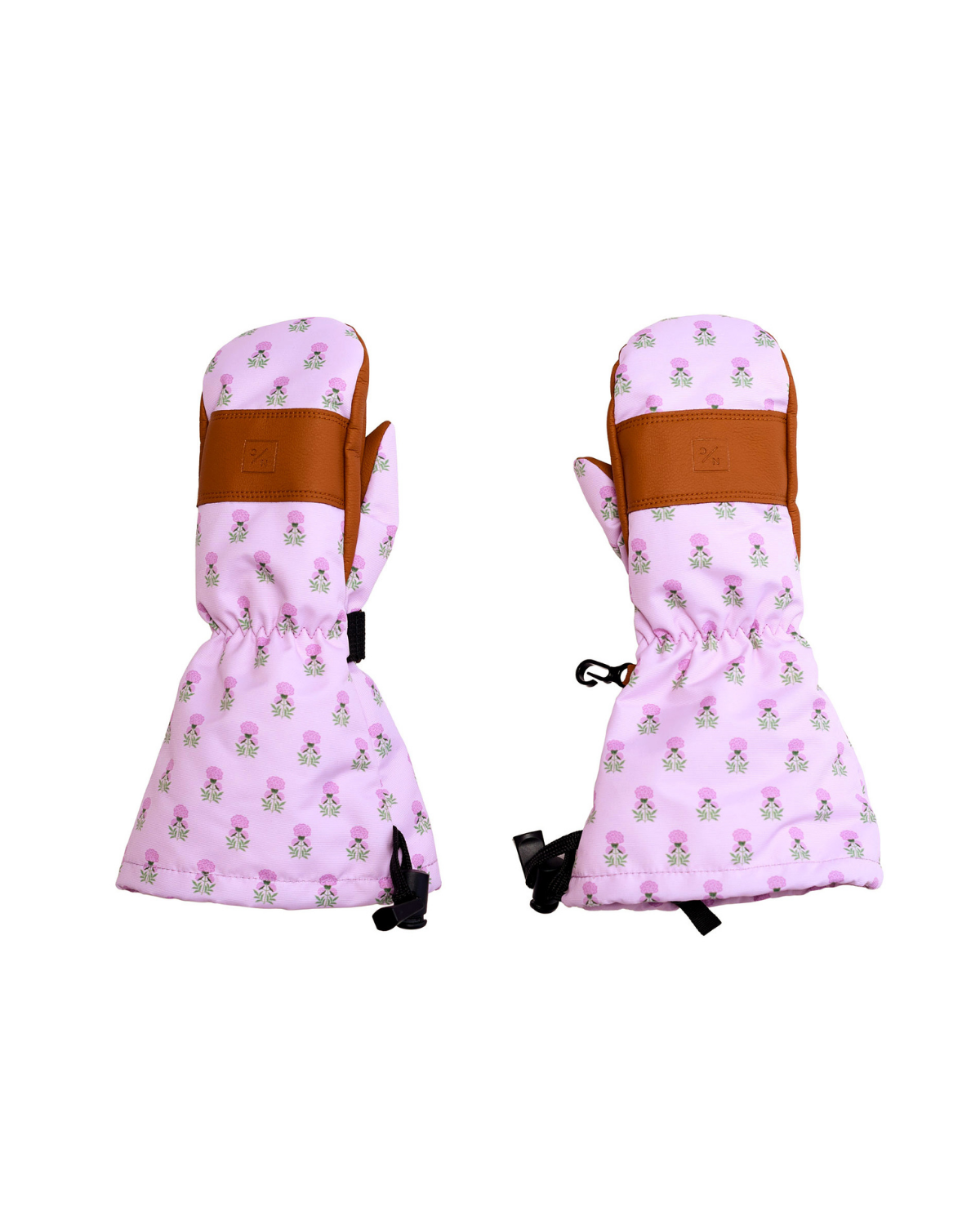 Kids Waterproof Ski Mitten in Pink Marigold