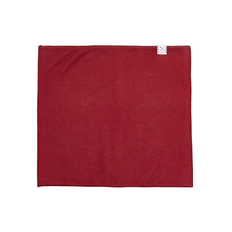 Kids and women's red fleece neck warmer for boys and girls, made with soft, breathable fabric to keep necks warm during outdoor play, skiing, and winter snow activities