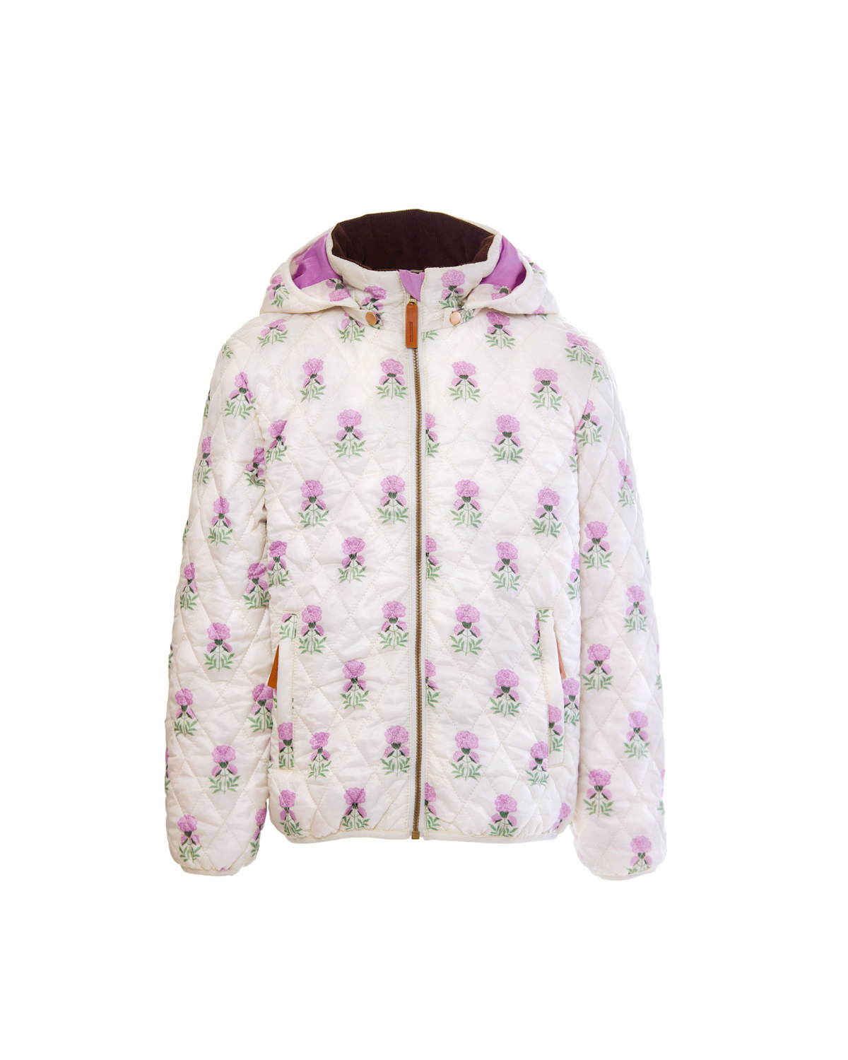 Kids Puffer Jacket in Winter White Marigold