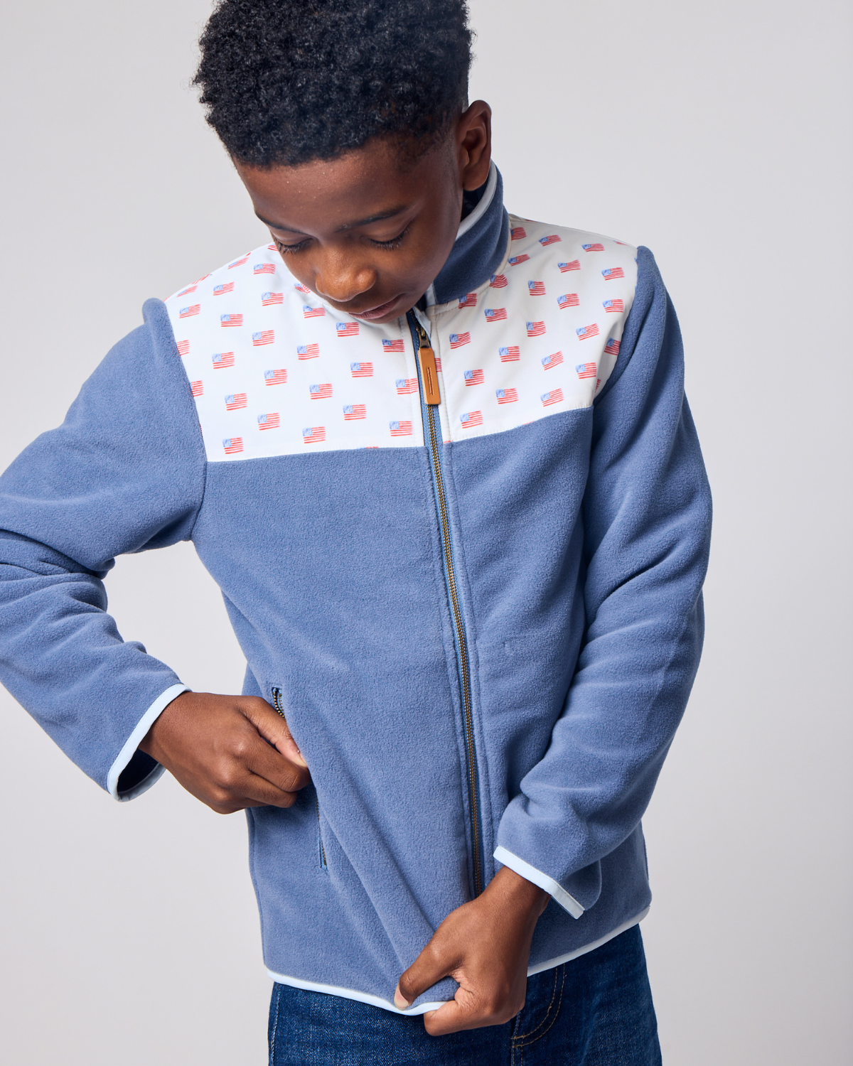 Kids American Flag Fleece Jacket